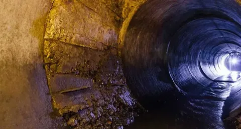 Engineer clearing a blocked drain in the North West
